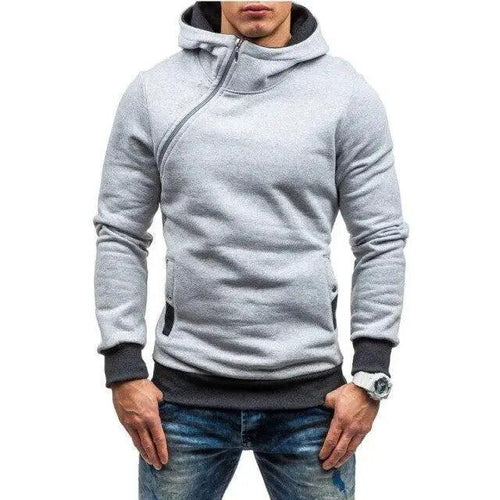 Slim Fit Men's Jacket Male Hip Hop Jackets Men's Hooded Pullover Jackets Diagonal Jackets Thicken Sports Outdoor Clothing Black Collar Stylish Jacket For Men Classic Design Warm Winter Jackets For Men
